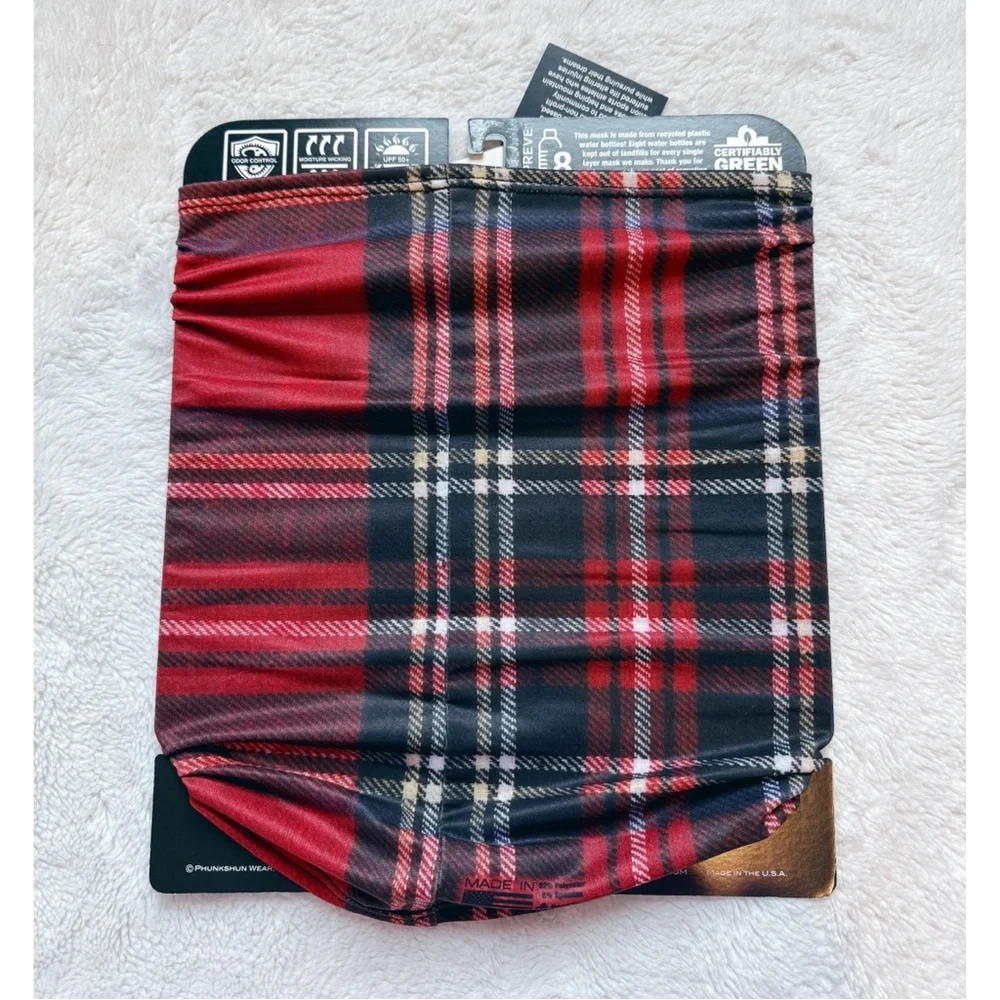 NWT | Phunkshun Plaid Face Mask